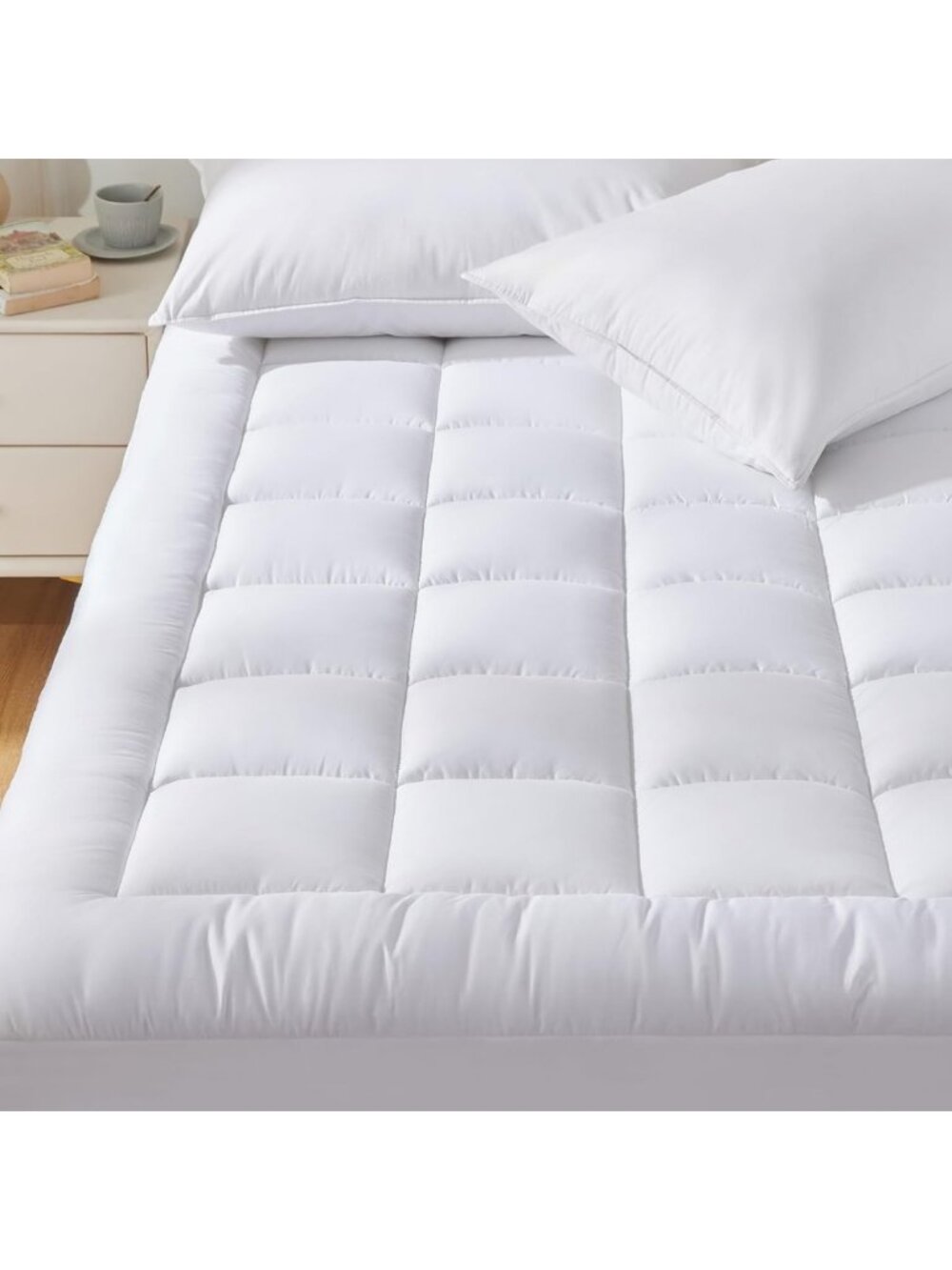 Cooling Twin Size Mattress Pad - Soft Pillow Top Cotton Mattress Topper
